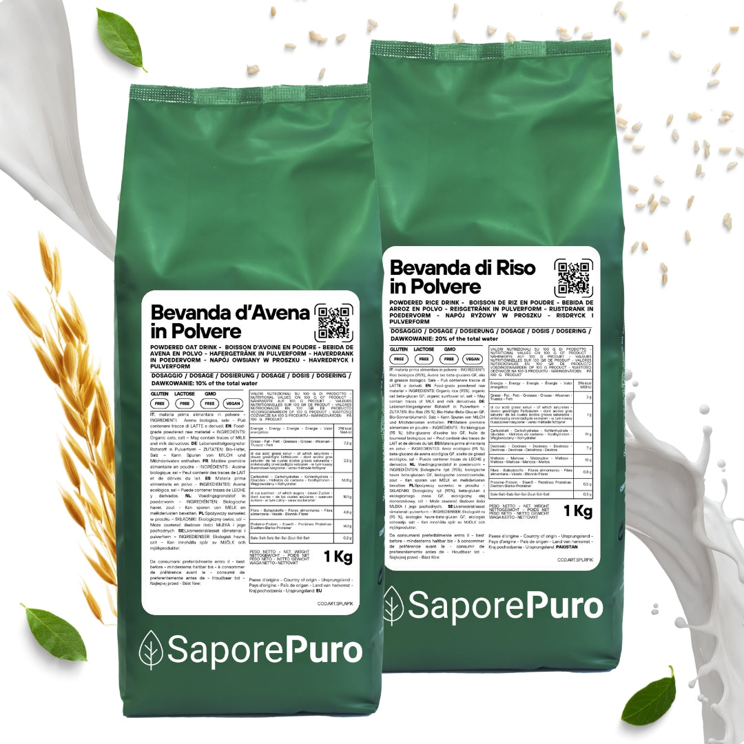 Bevande Vegetali in polvere - Bevande di Riso in polvere - Bevanda d'Avena in polvere - SaporePuro